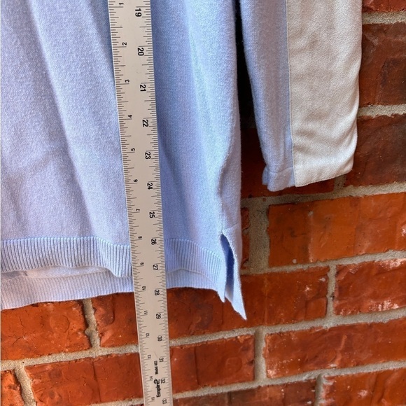 Tyler Boe Womens Small Cashmere Blend Blue Coel Neck Sweater Patch Sleeves - Picture 8 of 9